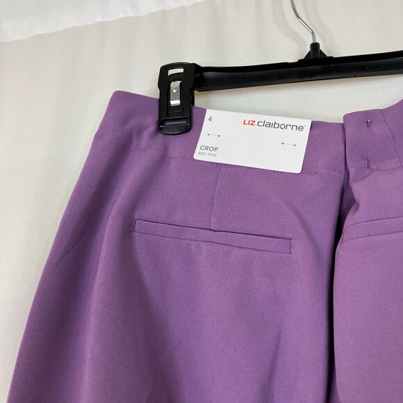 Liz Claiborne | Phantom Purple Pants Wide Leg Professional Office NWT Womens 4 - Picture 5 of 8